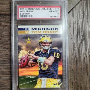 Graded Tom Brady 1999 custom football card